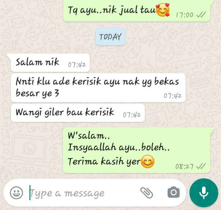 Feedback Dari Customer Berkenaan Dgn Kerisik Sbo Alhamdulillah 