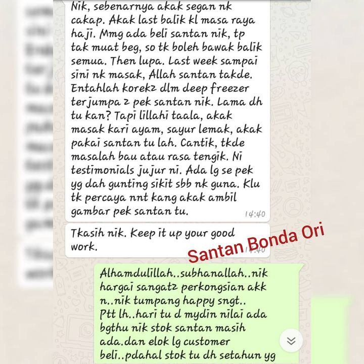 Stok Santan 6 Bulan Simpan..tapi Masih Elok Dan 