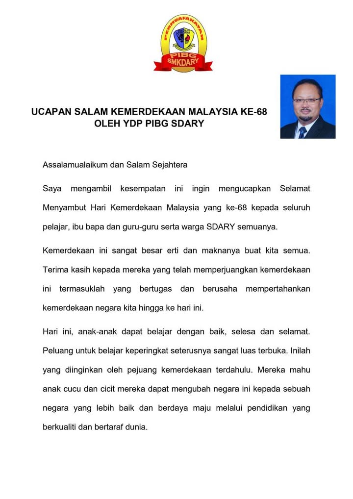 Ucapan Salam Kemerdekaan Oleh Prof. Madya Dr Imran 
