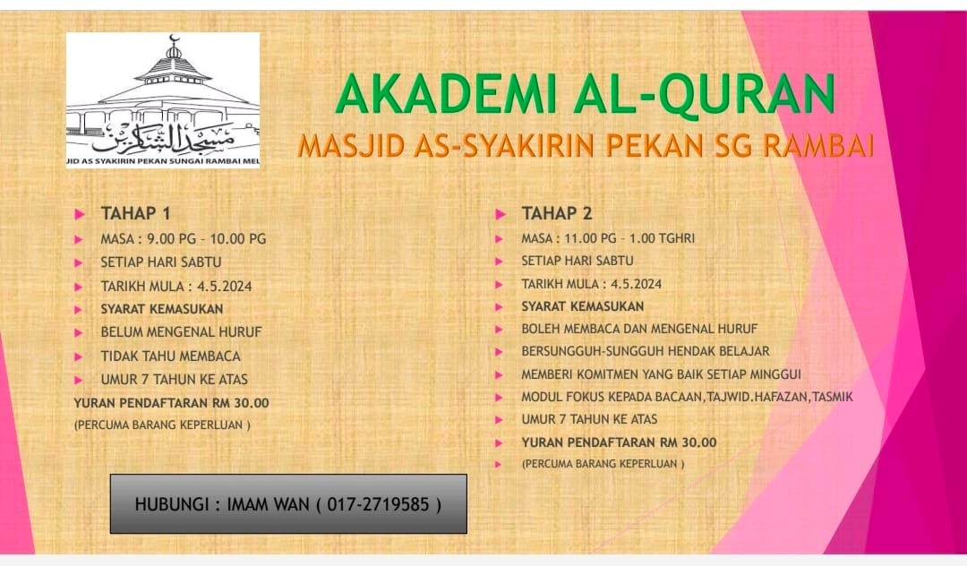 Assalamualaikum Tn Pn Yg Berhajat Untuk Menghantar Anak 