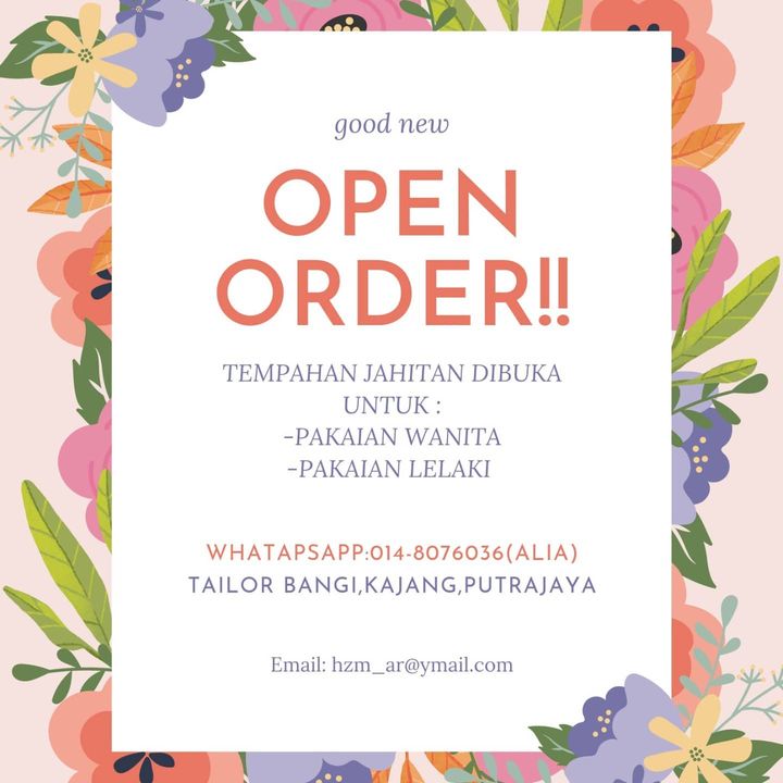 Hzmarstore Menerima Tempahan Jahitan Pelbagai Design Berminat Boleh 