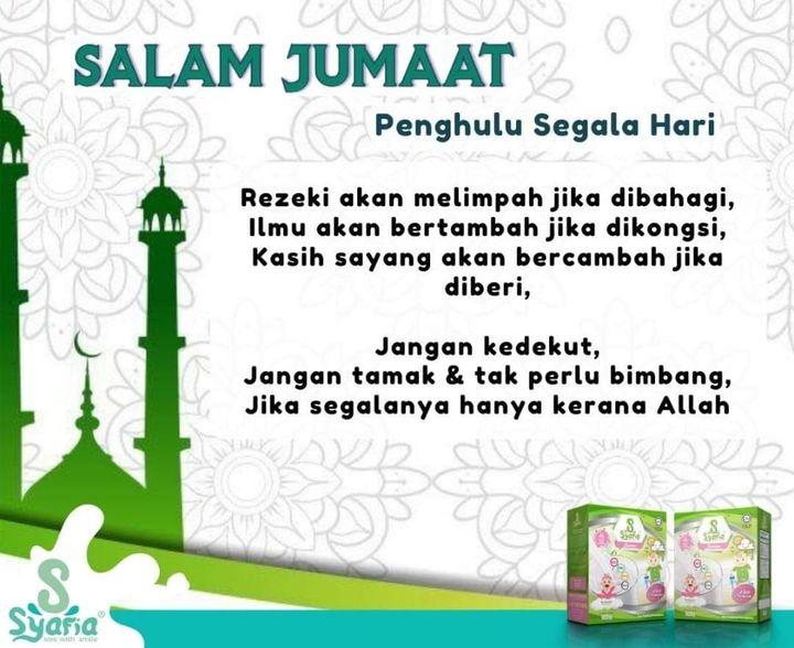 Assalamualaikum Dan Salam Jumaat Penghulu Hari Penuh Barakah. 