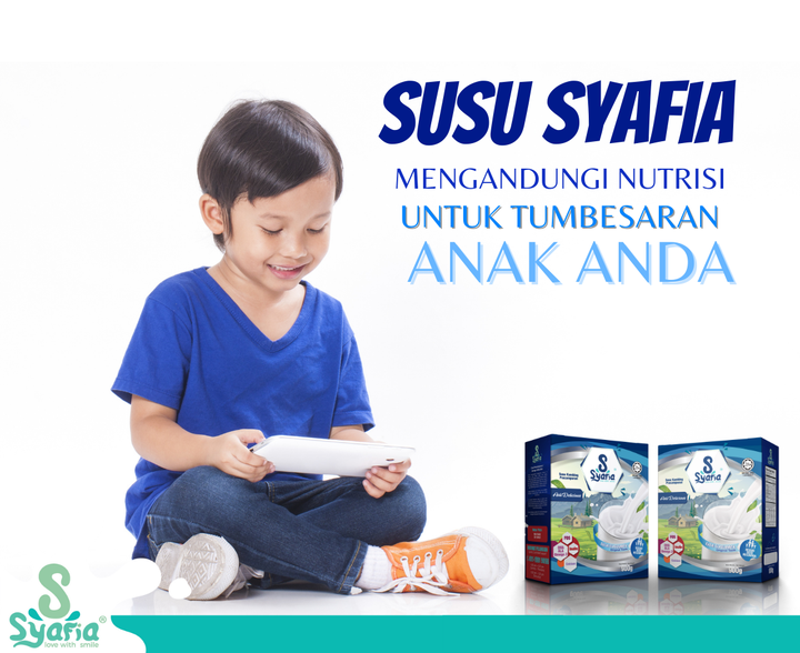 Susu Syafia Mengandungi Nutrisi Untuk Tumbesaran Anak Anda. 