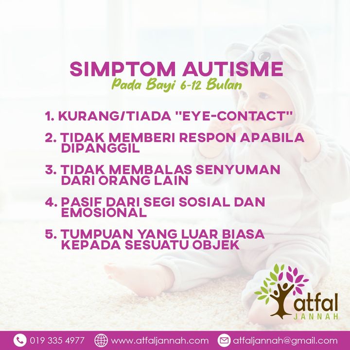 Simptom Spektrum Autisme Pada Bayi 6-12 Bulan 