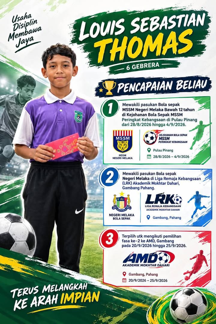 ⭐️⭐️tahniah Kepada Adik Louis Sebastian Thomas 6g Dalam 