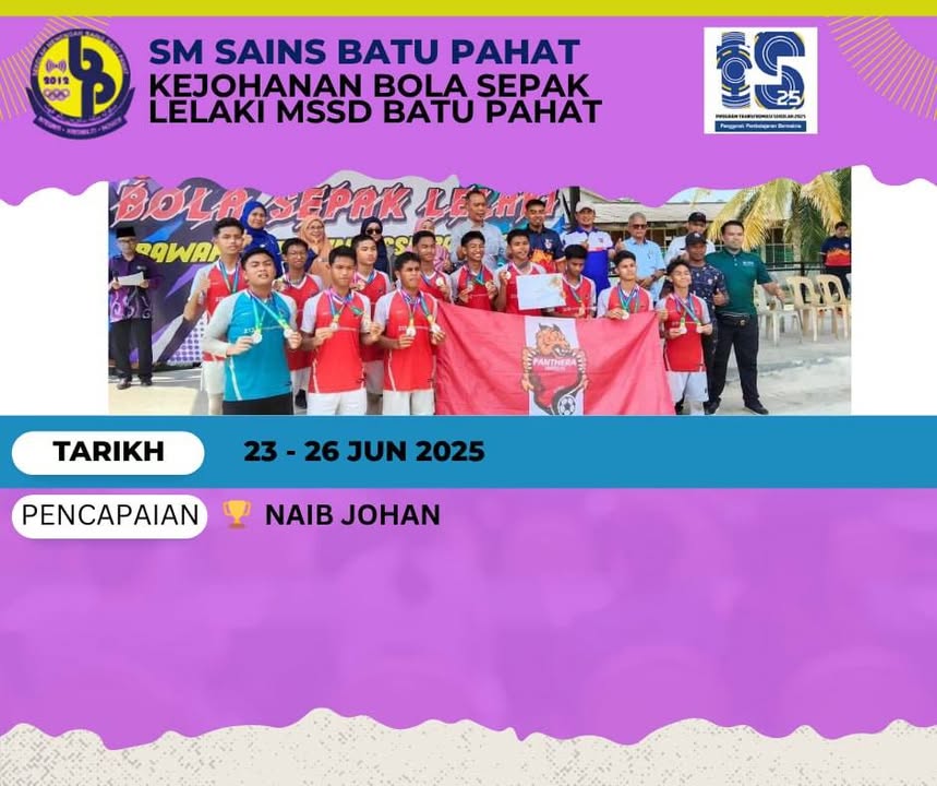 Pertandingan Bola Sepak B18 Mssd Batu Pahat 