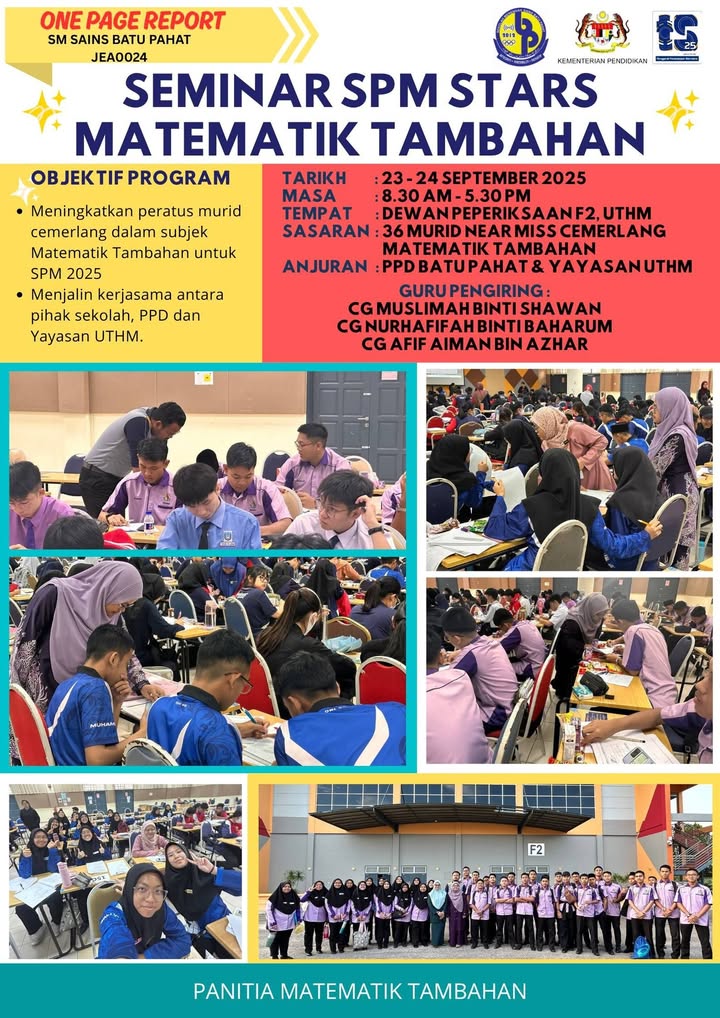 Seminar Spm Stars Matematik Tambahan Daerah Batu Pahat 