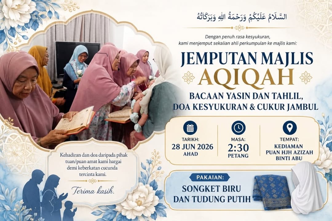 Majlis Akikah Tahlil Doa Selamat Kesyukuran Dan Berendoi 