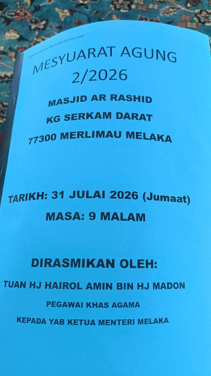 Gambar Gambar Sekitar Mesyuarat Agung Masjid Ar Rashid 