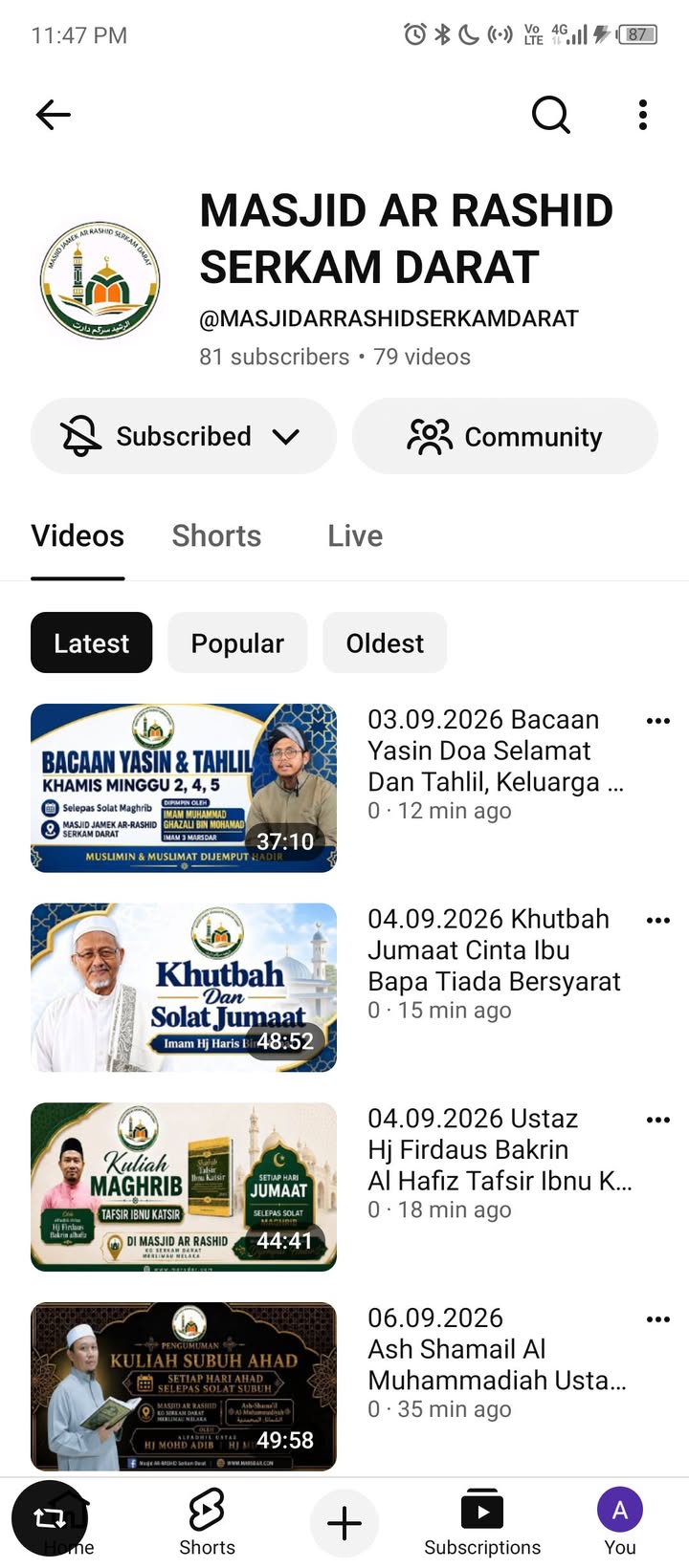 Koleksi Rakaman Kuliah Khutbah Dan Majlis 
