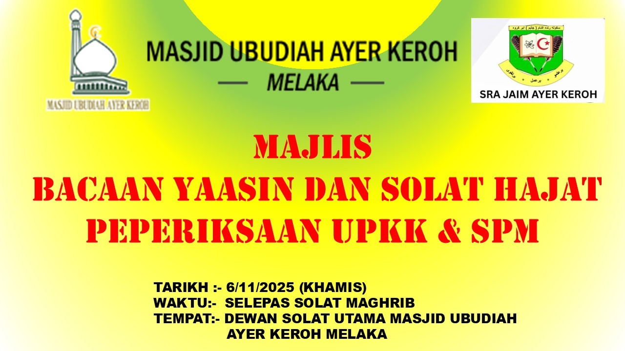 Majlis Bacaan Yasin & Solat Hajat 