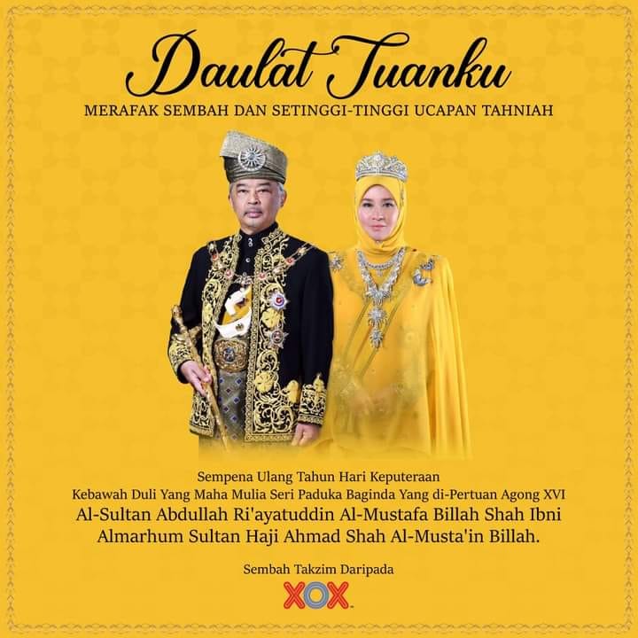 Merafak Sembah Dan Setinggi-tinggi Tahniah Kepada Kebawah Duli 