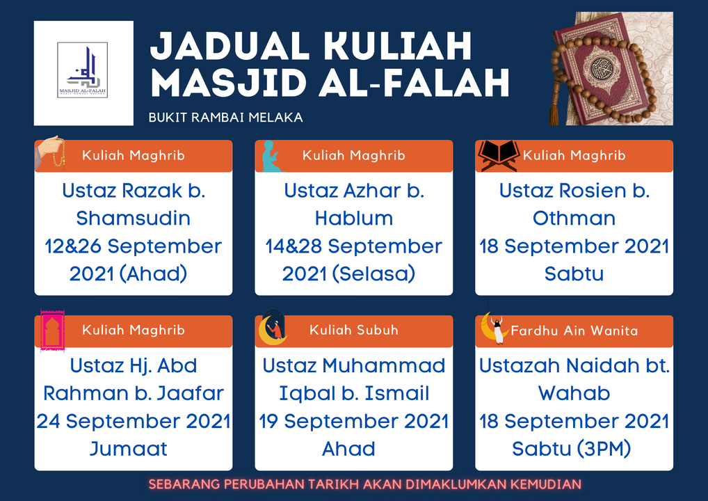 Berita Gembira Buat Semua Anak Kariah Masjid Al 