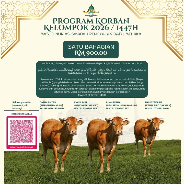 Yang Berminat Nak Join Qurban Masih Ade Kekosongan 