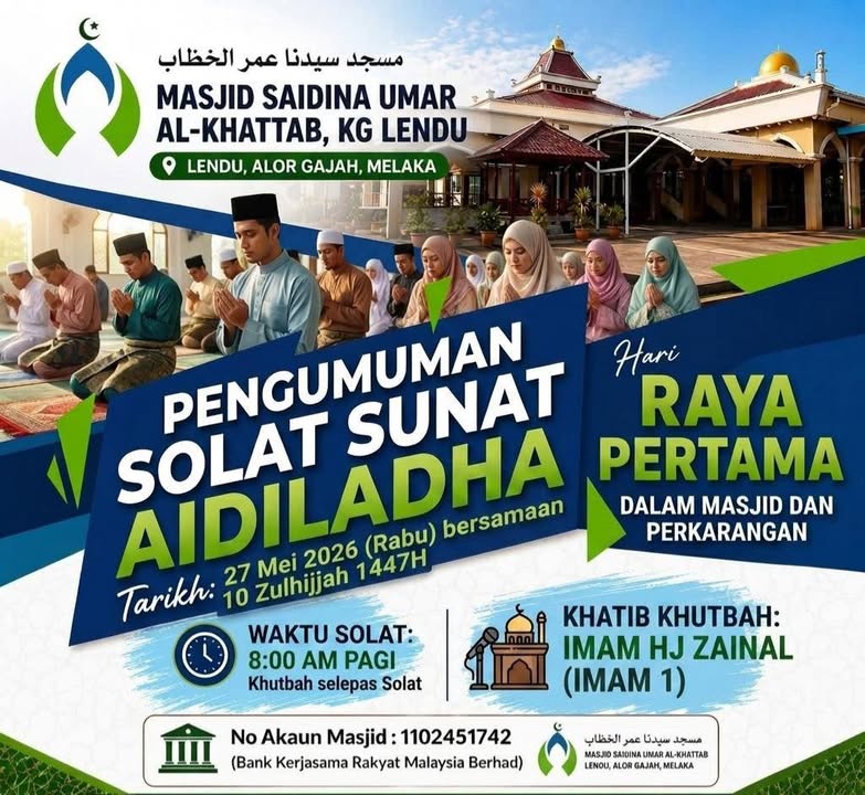 [pengumuman: Solat Sunat Aidiladha 1447h / 2026m] 