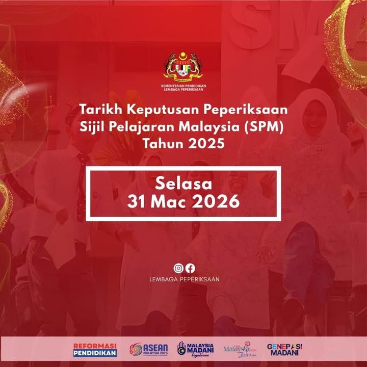 Tarikh Pengumuman Keputusan Spm 2025 